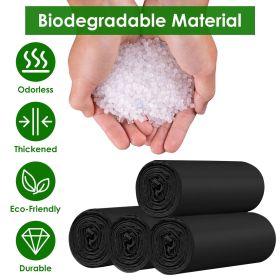 4 Rolls Black Garbage Bags 5.3 Gallons Unscented Disposable Trash Bags Portable Leak Resistant Trash Can Liners for Bathroom Office Kitchen Bedro